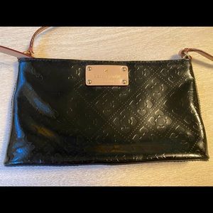 Kate Spade Patent Embossed Spade Print Crossbody